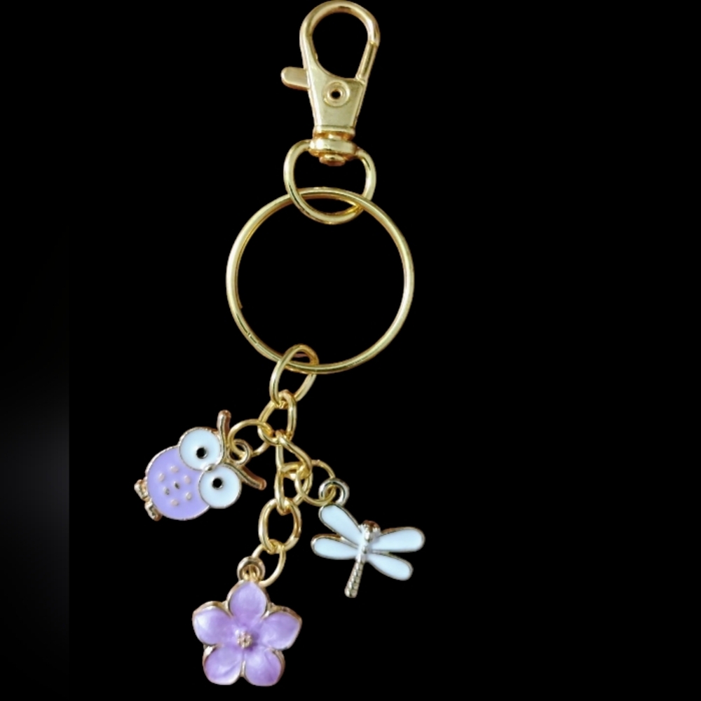 Hand Crafted Purple Bag Charm/Key Chain